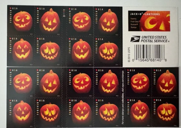 Forever Stamp - Jack-O'-Lanterns Halloween Forever Stamps – Pumpkin & Spooky Designs