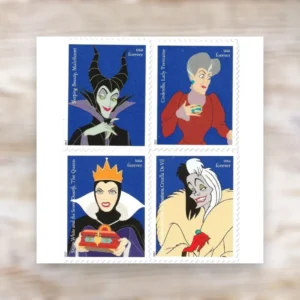 2017DisneyVillains1 2017 Disney Villains Forever Stamps – 5 Full Sheets Bundle Deal