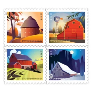 Barns POSTCARD1 Barns Postcard Stamps