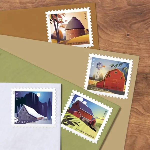 Barns POSTCARD2 Barns Postcard Stamps