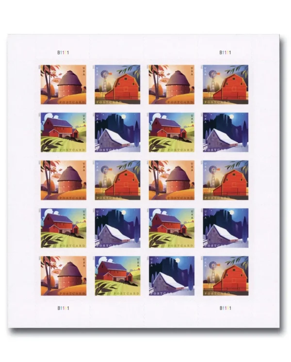 Barns POSTCARD3 Barns Postcard Stamps