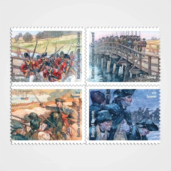 Battlefields_of_the_American_Revolution_Stamps_1 Battlefields of the American Revolution Stamps - Forever First Class Postage Stamps