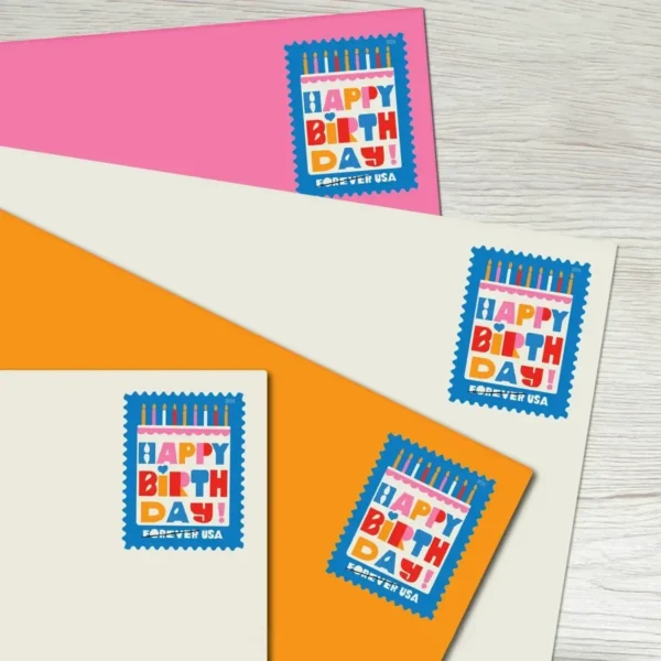 Happy Birthday Stamps - Forever First Class Postage Stamps