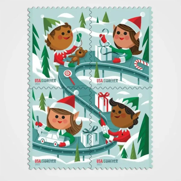 Holiday_Elves_Stamps_1 Holiday Elves Stamps - Forever First Class Postage Stamps