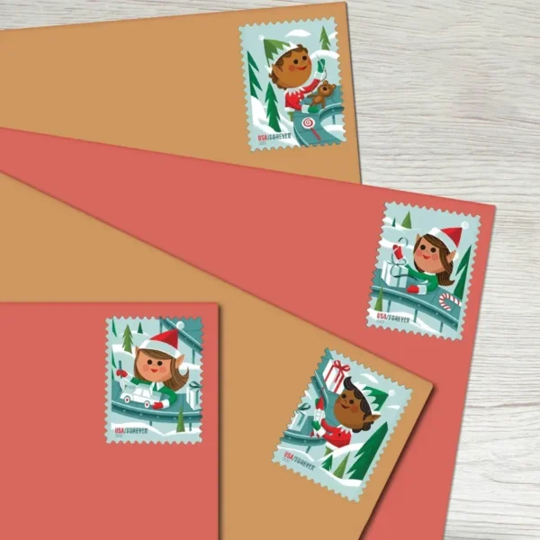 Holiday_Elves_Stamps_2 Holiday Elves Stamps - Forever First Class Postage Stamps