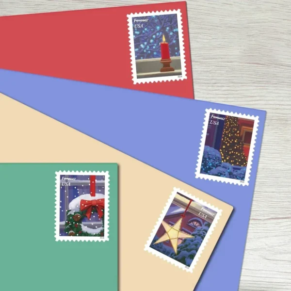 Holiday_Windows_Stamps_2 Holiday Windows Stamps - Forever First Class Postage Stamps