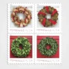Holiday Wreaths Stamps - Forever First Class Postage Stamps