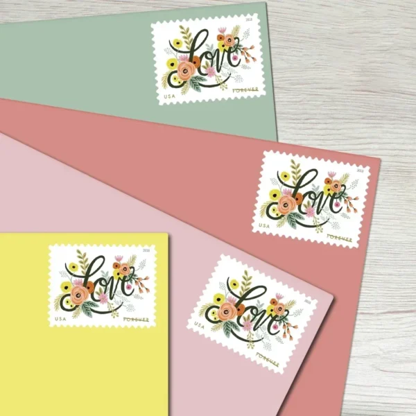 Love_Flourishes_Stamps_2 Love 2025 Stamps - Forever First Class Postage Stamps