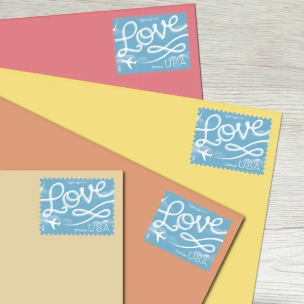 Love Skywriting Stamps - Forever First Class Postage Stamps
