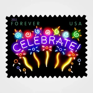 Neon_Celebrate_Stamps_1 Neon Celebrate! Stamps - Forever First Class Postage Stamps