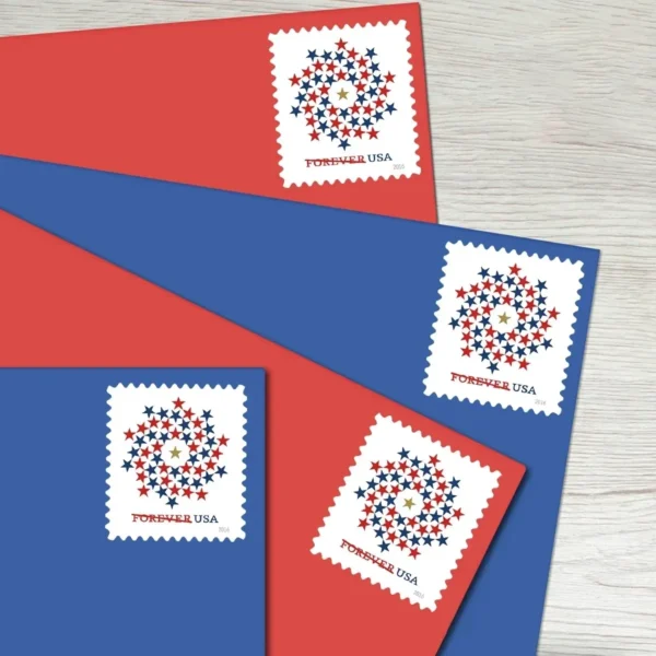 Patriotic_Spiral_Stamps_2 Patriotic Spiral Stamps - Forever First Class Postage Stamps