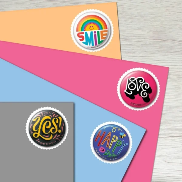 Pinback_Buttons_Stamps_2 Pinback Buttons Stamps - Forever First Class Postage Stamps