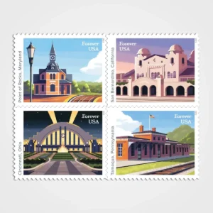 Railroad_Stations_Stamps_1 Railroad Stations Stamps - Forever First Class Postage Stamps