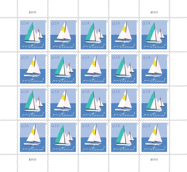 Sailboats Postcard Stamps