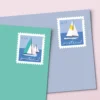 Sailboats Postcard Stamps