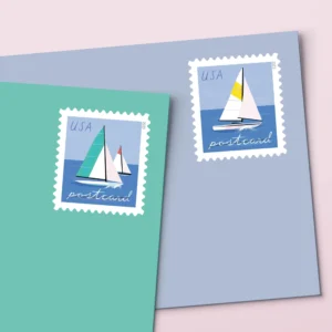 Sailboatsstamp12 Sailboats Postcard Stamps