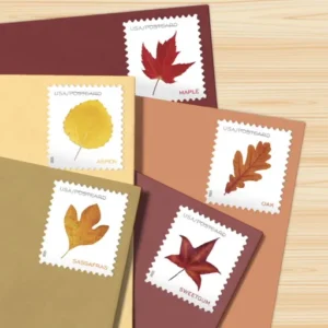 Vibrant Leaves3 Vibrant Leaves Postcard Stamps