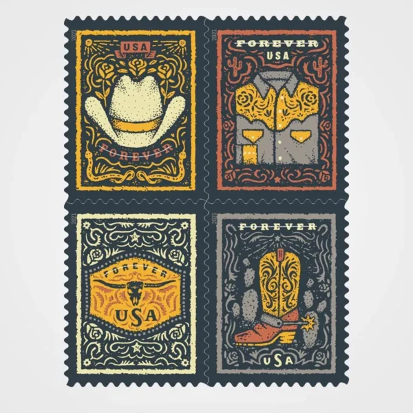 Western_Wear_Stamps_1 Western Wear Stamps - Forever First Class Postage Stamps